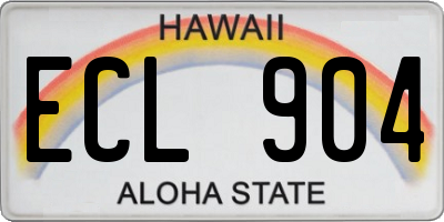 HI license plate ECL904