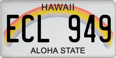 HI license plate ECL949