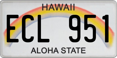 HI license plate ECL951