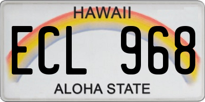 HI license plate ECL968