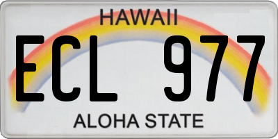 HI license plate ECL977