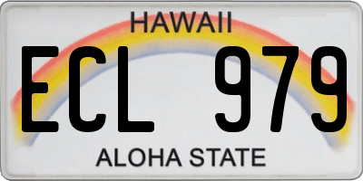 HI license plate ECL979