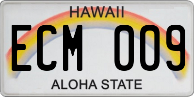 HI license plate ECM009
