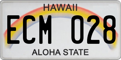 HI license plate ECM028