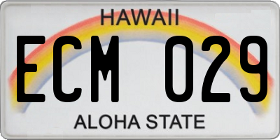 HI license plate ECM029