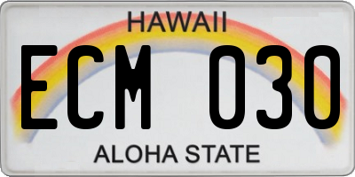 HI license plate ECM030
