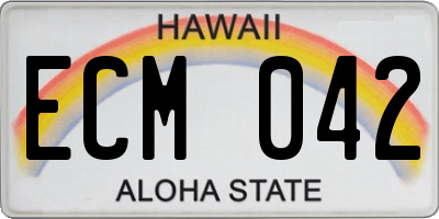 HI license plate ECM042