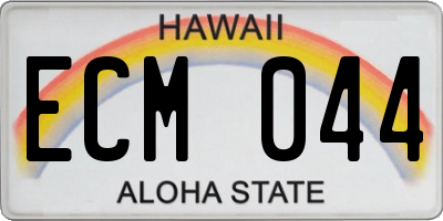 HI license plate ECM044