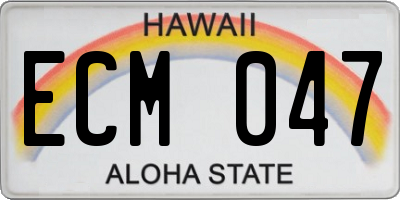 HI license plate ECM047