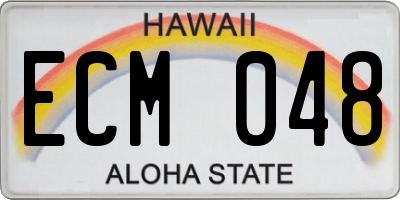 HI license plate ECM048