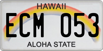 HI license plate ECM053