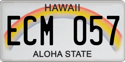 HI license plate ECM057