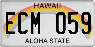 HI license plate ECM059