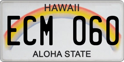 HI license plate ECM060