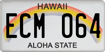 HI license plate ECM064