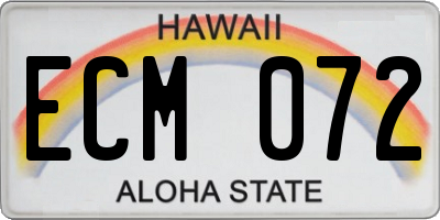 HI license plate ECM072