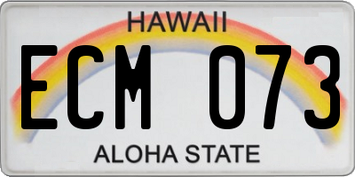 HI license plate ECM073