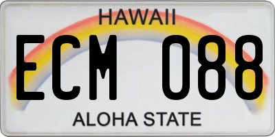 HI license plate ECM088