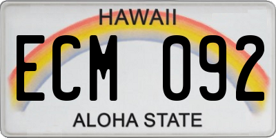 HI license plate ECM092