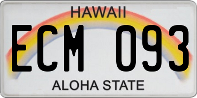 HI license plate ECM093