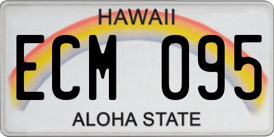 HI license plate ECM095
