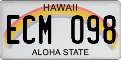 HI license plate ECM098