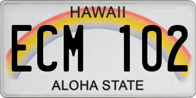HI license plate ECM102