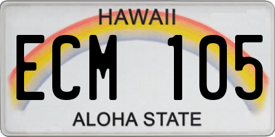 HI license plate ECM105