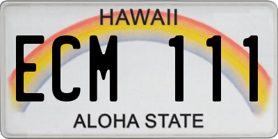 HI license plate ECM111