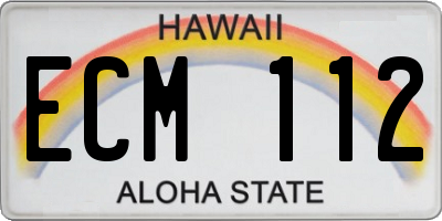 HI license plate ECM112