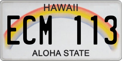 HI license plate ECM113