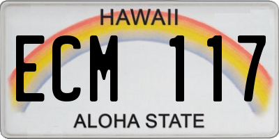 HI license plate ECM117