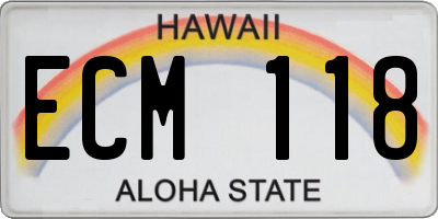 HI license plate ECM118