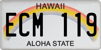 HI license plate ECM119