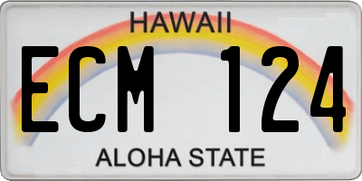 HI license plate ECM124