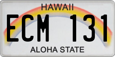 HI license plate ECM131