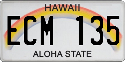 HI license plate ECM135