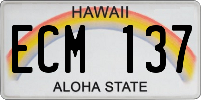 HI license plate ECM137