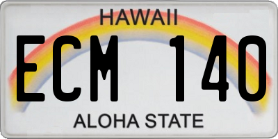 HI license plate ECM140