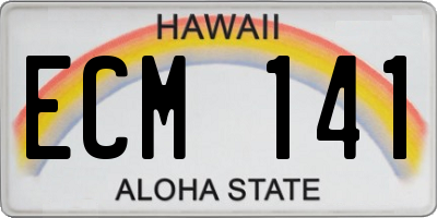 HI license plate ECM141
