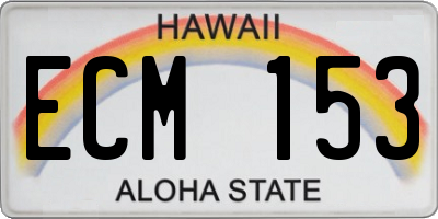 HI license plate ECM153