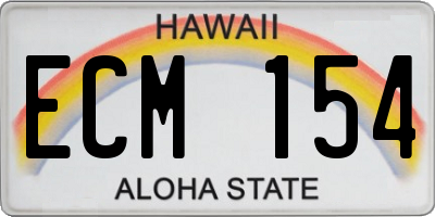 HI license plate ECM154