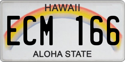 HI license plate ECM166
