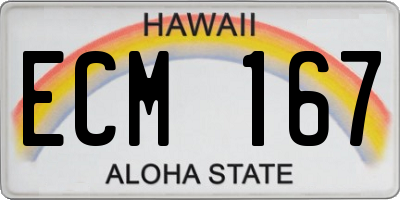 HI license plate ECM167