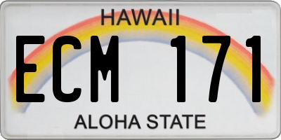 HI license plate ECM171