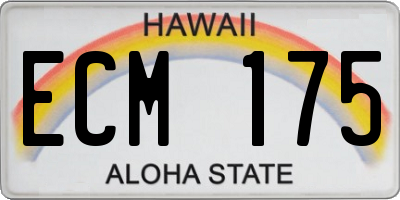 HI license plate ECM175