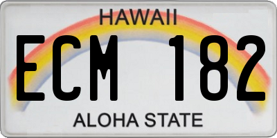 HI license plate ECM182