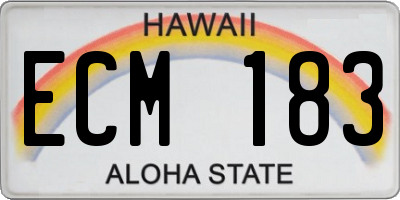 HI license plate ECM183