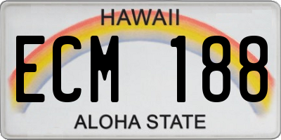 HI license plate ECM188