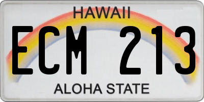 HI license plate ECM213